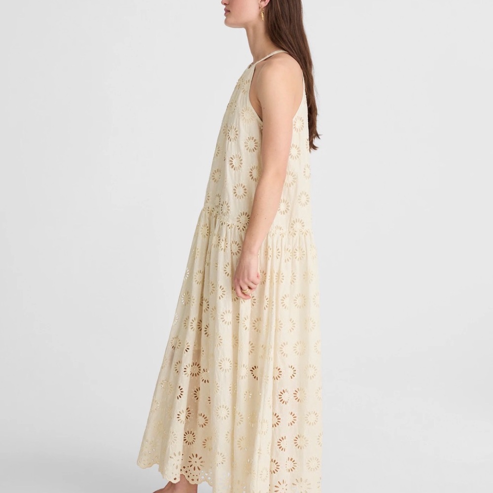 Madewell Cream Floral Midi Dress